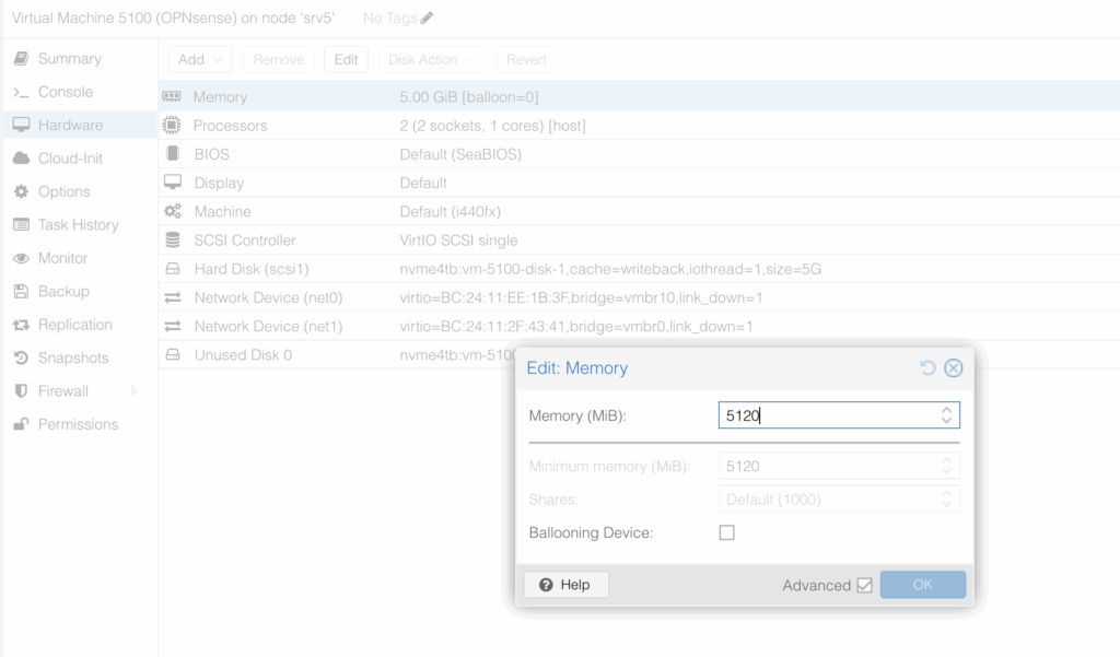 Give a VM in Proxmox More Memory